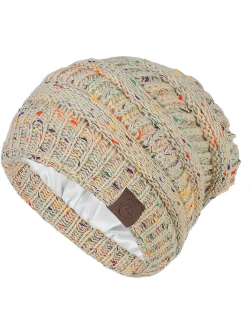 Satin Lined Knit Beanie Hats for Women Men Thick Warm Unisex Slouchy Winter Cap